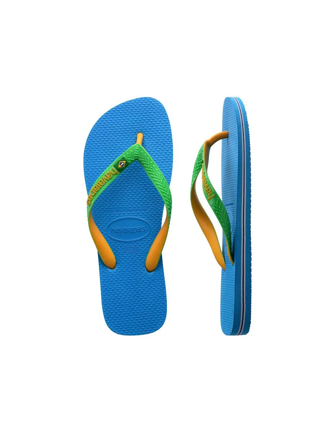 HAVAIANAS BRASIL MIX  - TURQUOISE.POP YELLOW