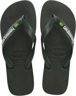 havaianas Men's Brazil Logo Sandal Green Olive Flip-Flop
