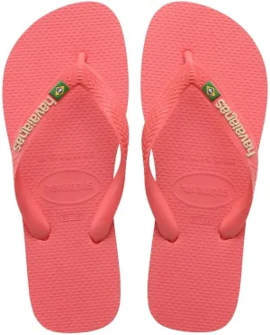 Havaianas Women's Brazil Logo Flip Flops Sandals, Tropical Coral, 9/10