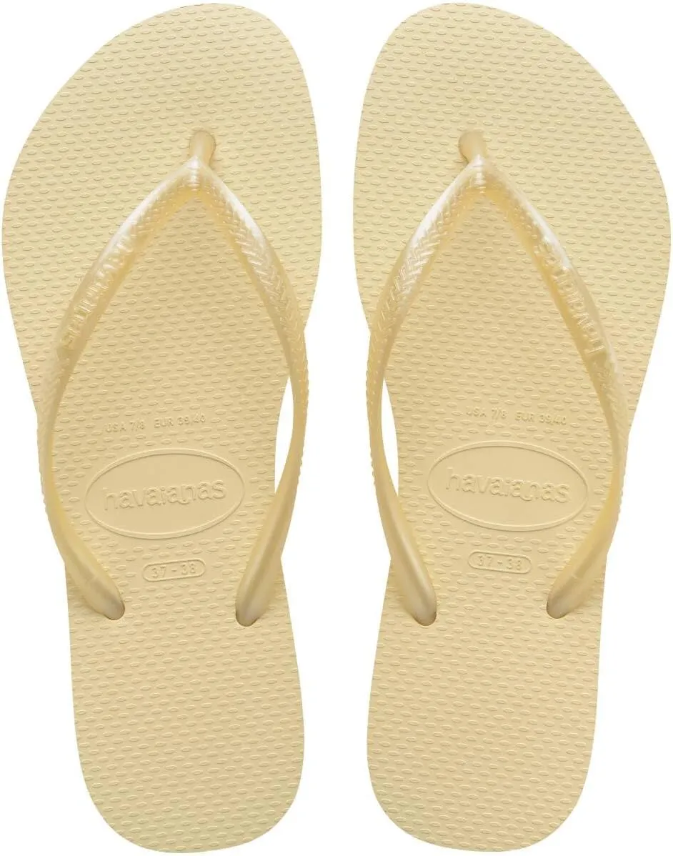 Havaianas Women's Slim Flip Flops Sandals, Buttercream, 7/8