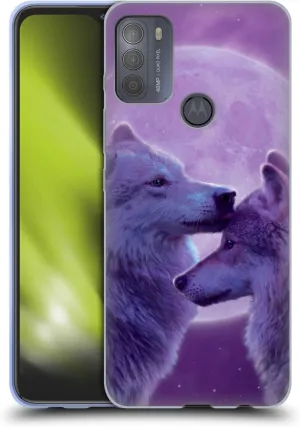 Head Case Designs Officially Licensed Vincent HIE Loving Wolves Canidae Soft Gel Case Compatible with Motorola Moto G50
