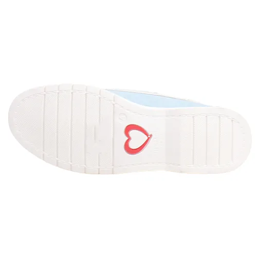 Heavenly Feet Ladies Deck Shoes - Shelly - Silver/Blue