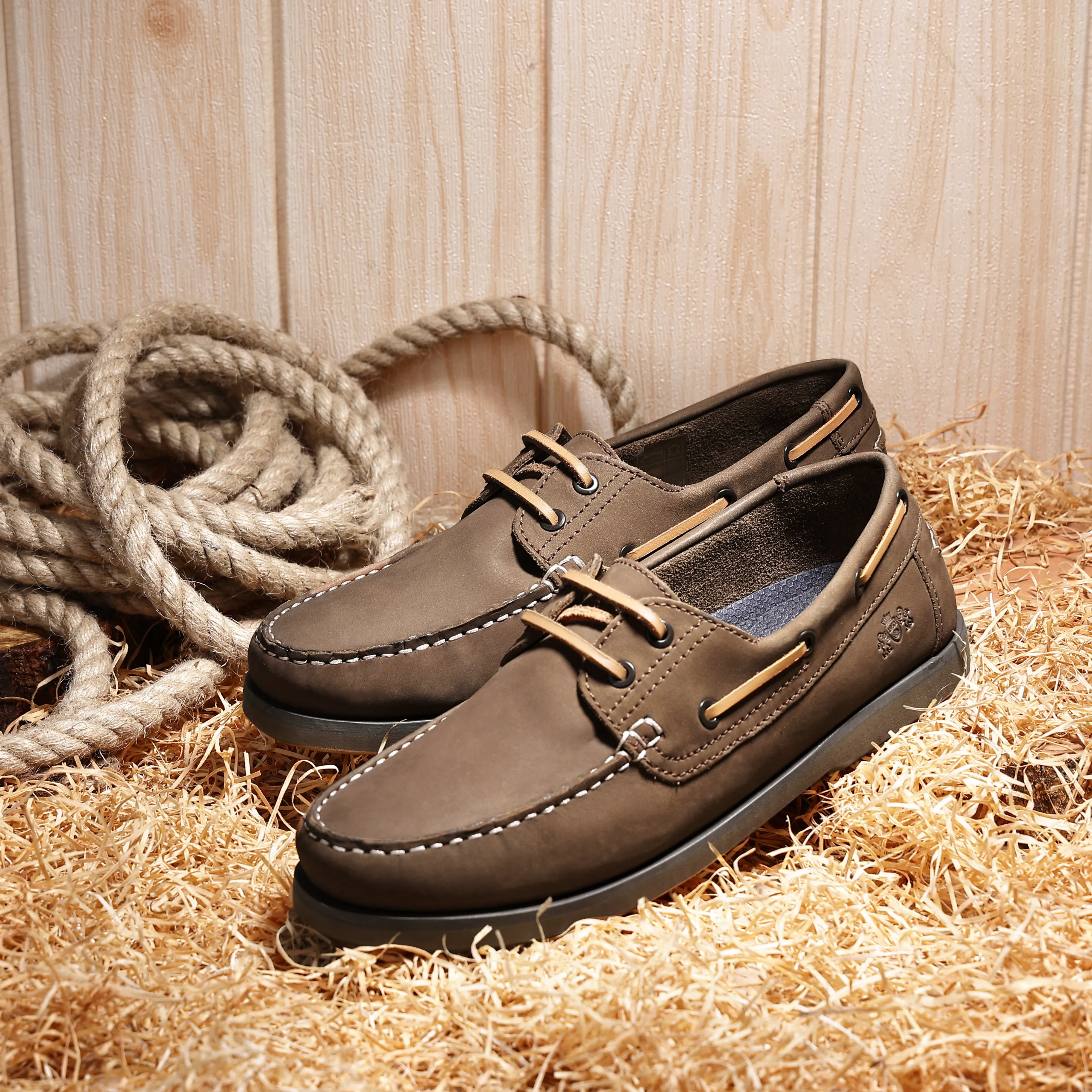 Hector Men's Moccasin Boat Shoes - BURNT CARAMEL