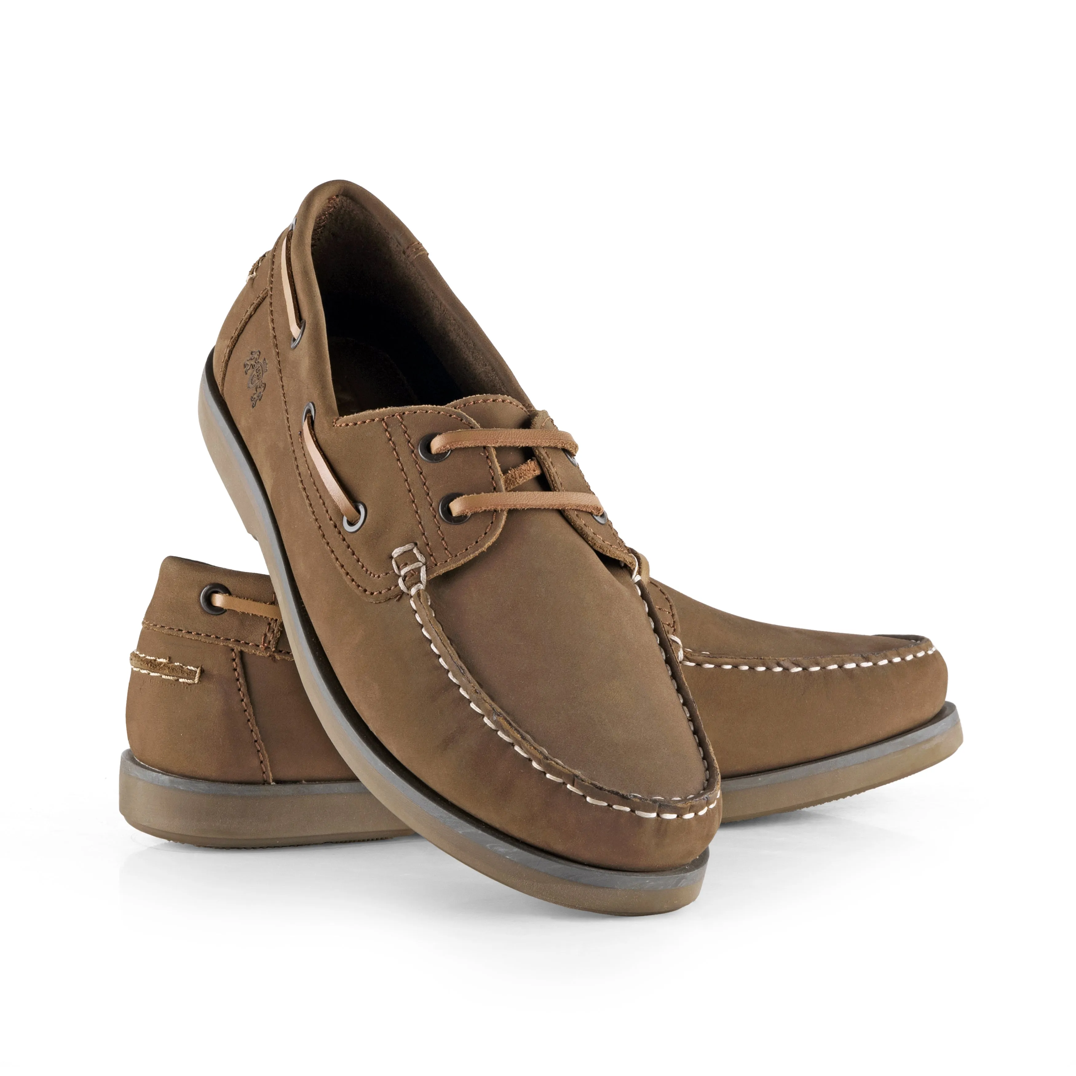 Hector Men's Moccasin Boat Shoes - BURNT CARAMEL