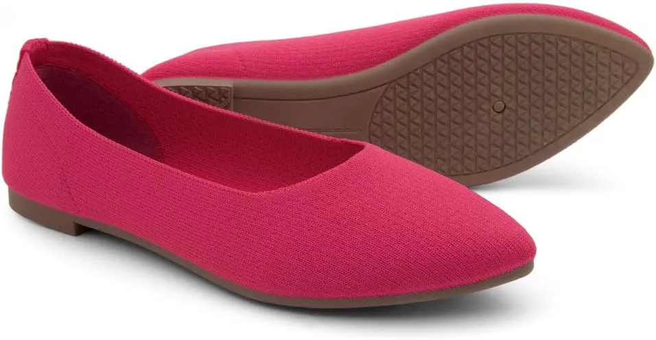 Herstyle Women's Flats – Dressy Pointed Toe Knit Ballet Flat Shoes with Memory Foam | Slip-On, Foldable & Comfortable for Work, Office, Party & Travel (2025 Trend)