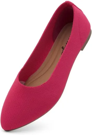 Herstyle Women's Flats – Dressy Pointed Toe Knit Ballet Flat Shoes with Memory Foam | Slip-On, Foldable & Comfortable for Work, Office, Party & Travel (2025 Trend)