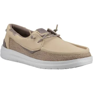 HEYDUDE Welsh Grip Classic Mesh Cotton Blend Men's Incense/Morel Brown Boat Shoes