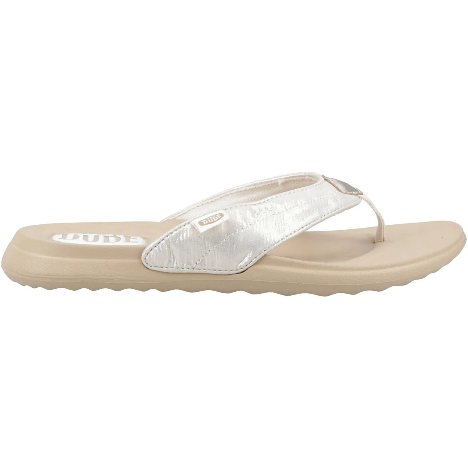 HEYDUDE Women's Christi Flip Classic Sandal in Gold