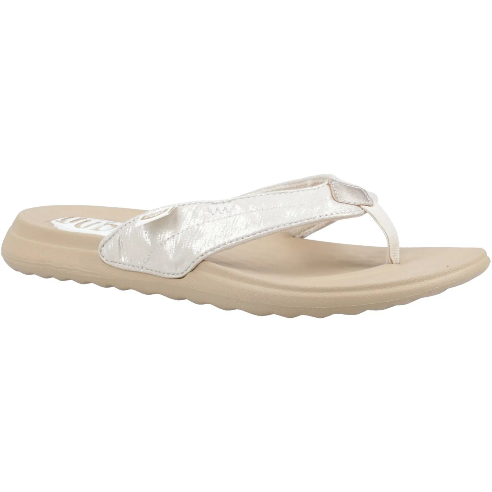 HEYDUDE Women's Christi Flip Classic Sandal in Gold