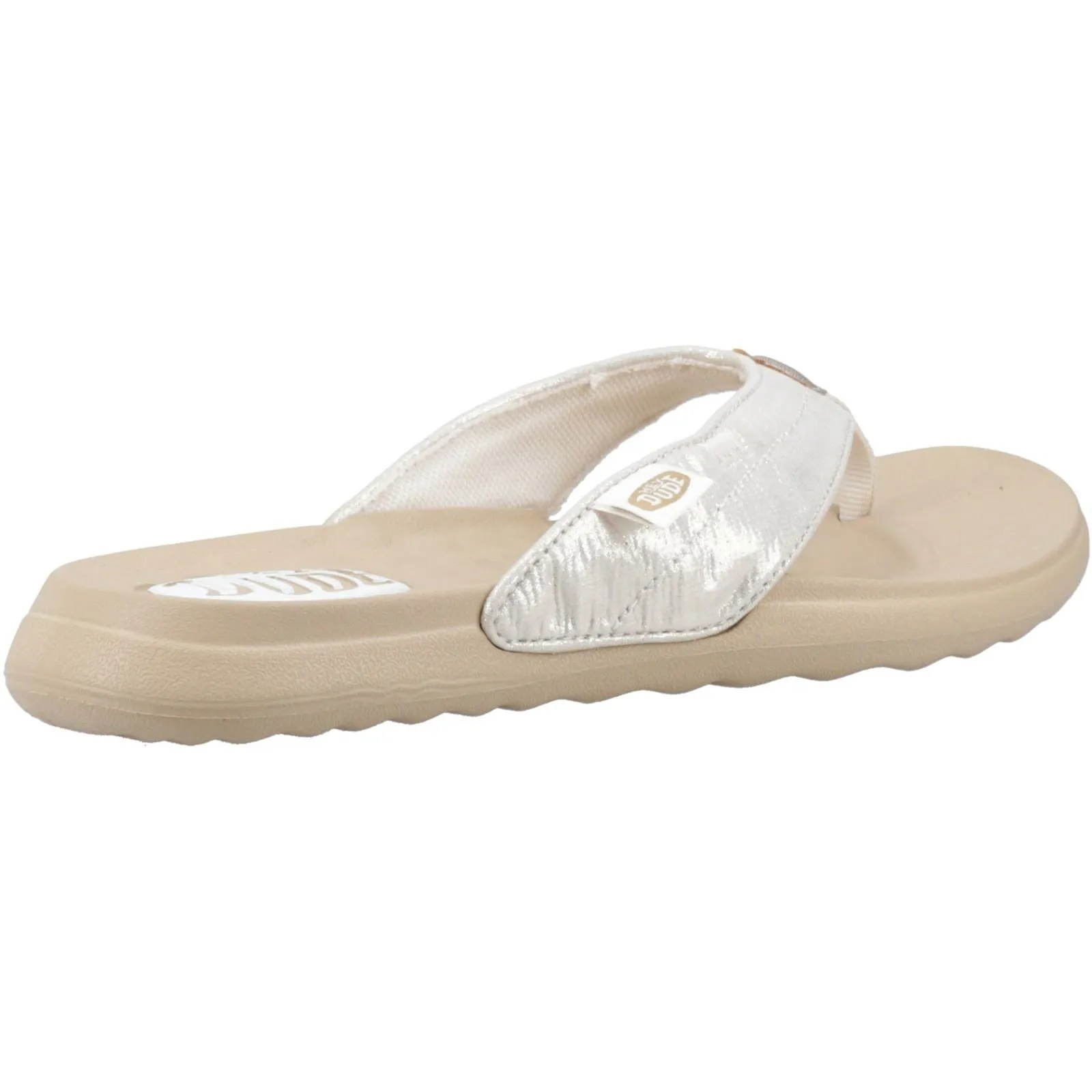 HEYDUDE Women's Christi Flip Classic Sandal in Gold
