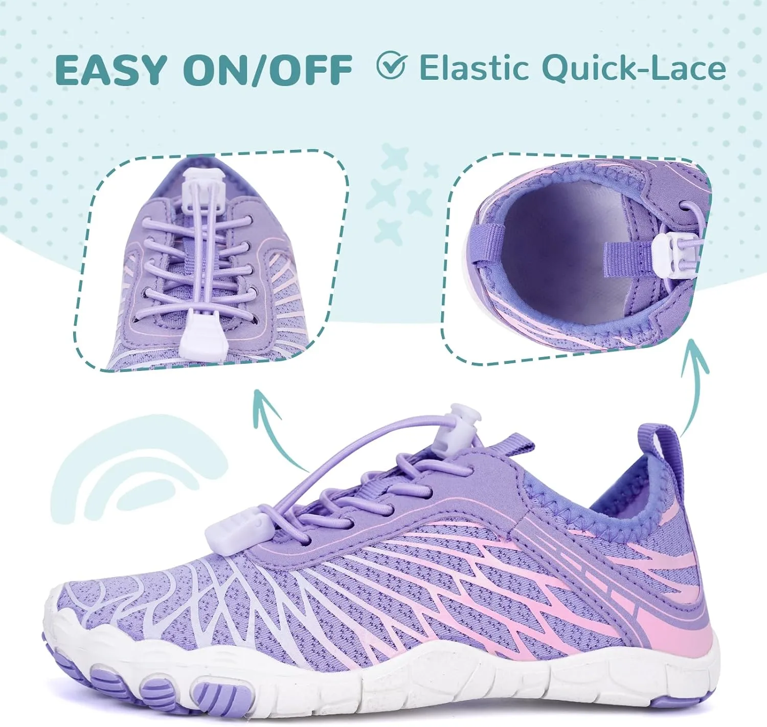 HiGropcore Water Shoes for Kids - Girls Boys Barefoot Shoes with Wide Toe Box - Quick Dry, Lightweight, Non Slip Kids Athletic Aqua Socks for Swim Beach Pool