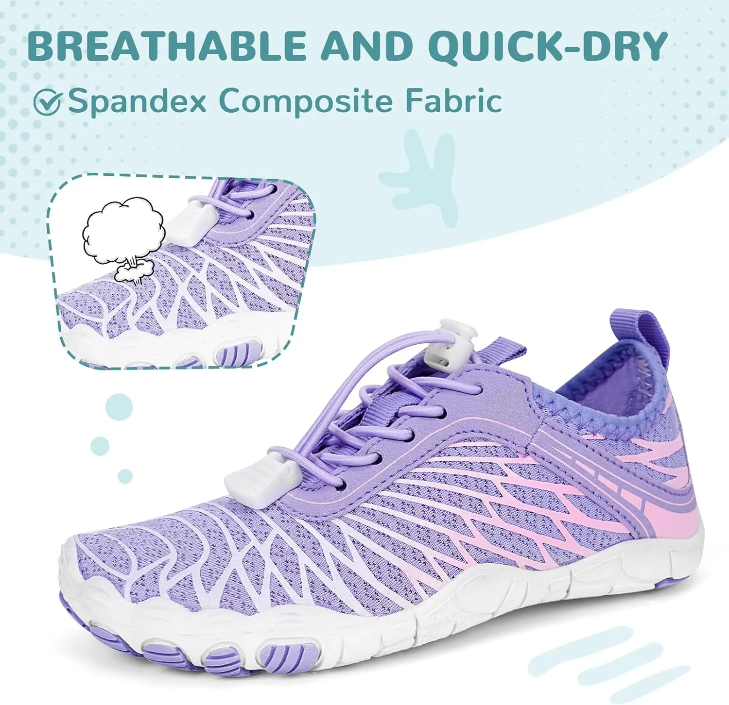 HiGropcore Water Shoes for Kids - Girls Boys Barefoot Shoes with Wide Toe Box - Quick Dry, Lightweight, Non Slip Kids Athletic Aqua Socks for Swim Beach Pool