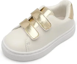 HOMEHOT Unisex-Child Sneaker Grils Boys Golden Hook and Loops Walking Shoes