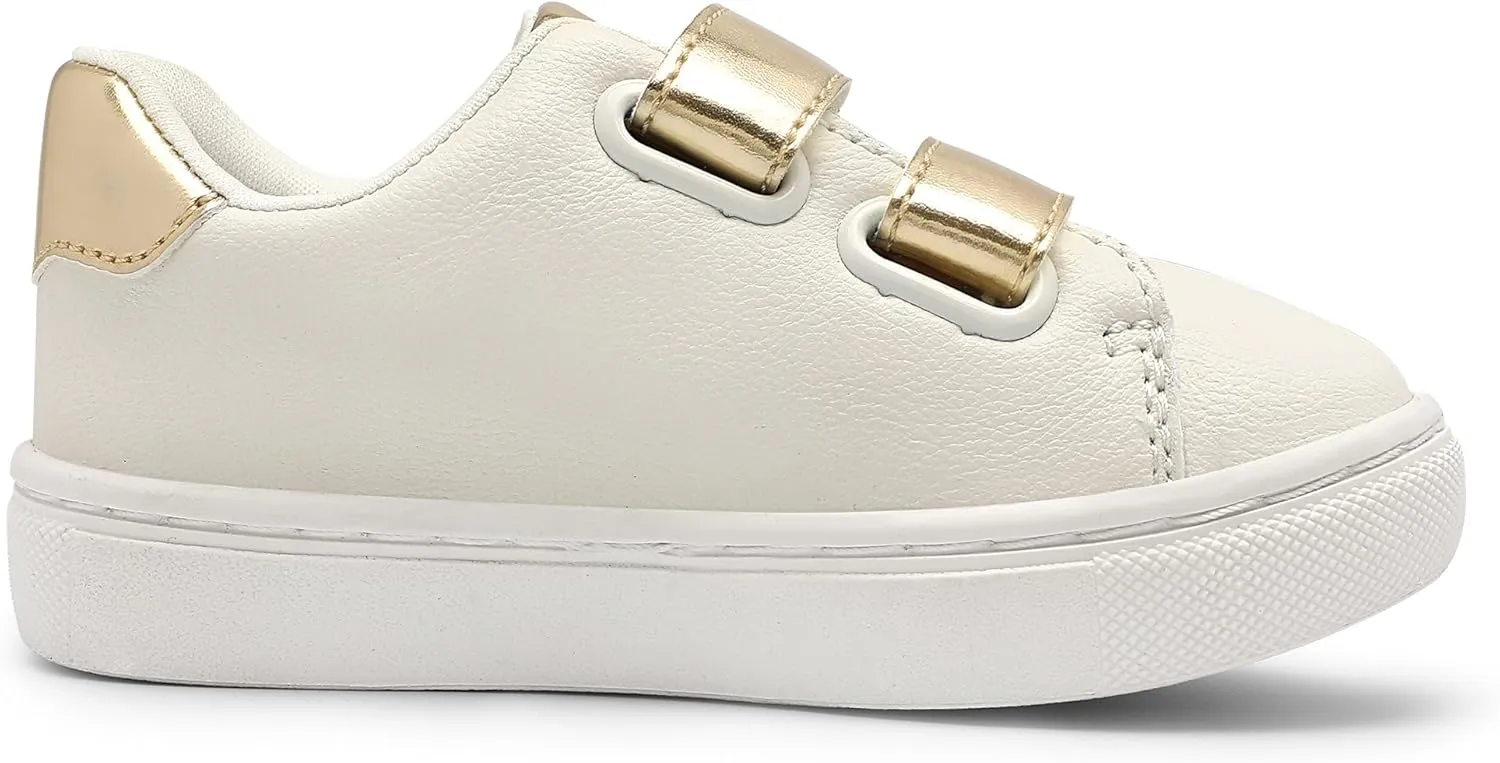 HOMEHOT Unisex-Child Sneaker Grils Boys Golden Hook and Loops Walking Shoes