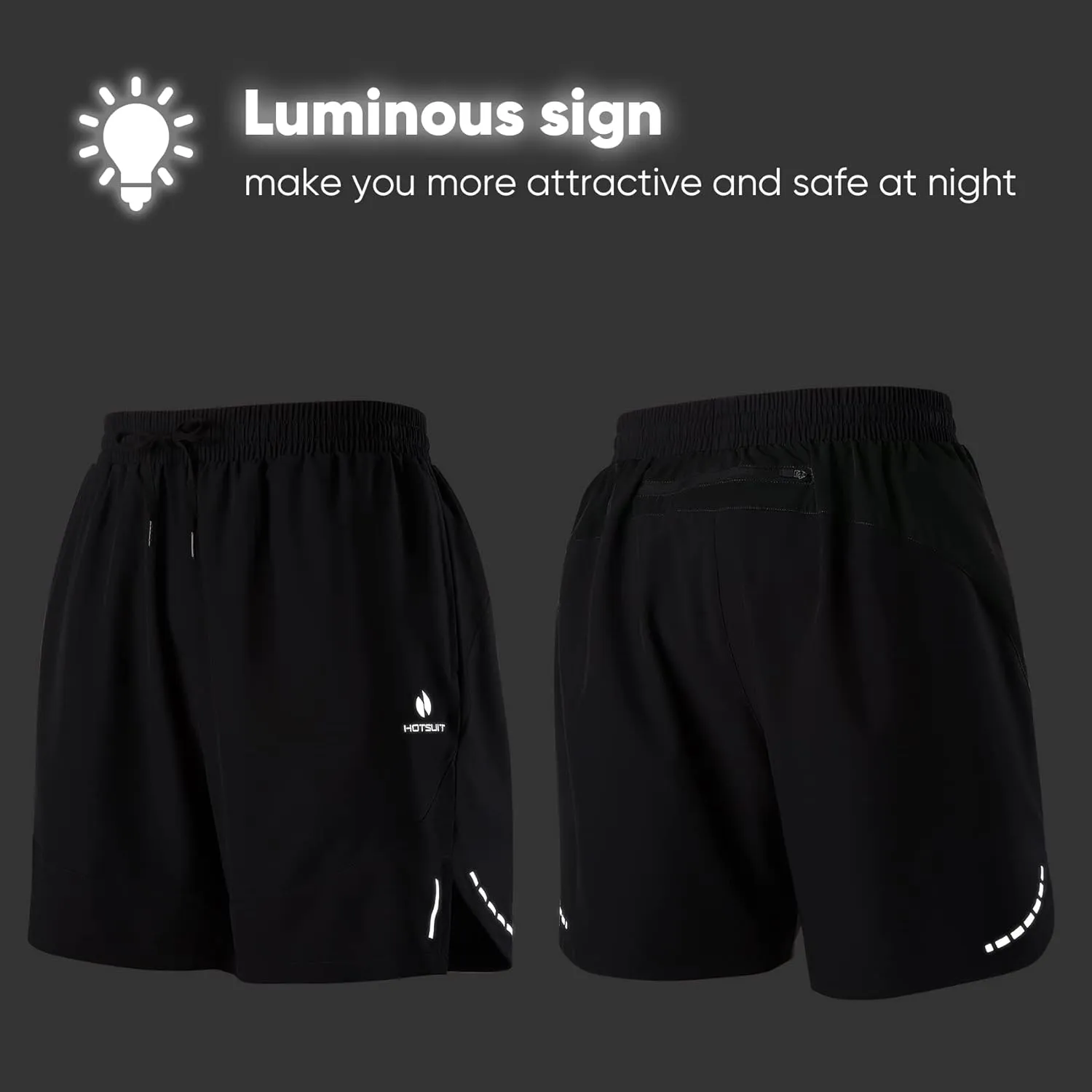 HOTSUIT Men's 2 in 1 Running Shorts 5"/ 7" Athletic Gym Workout Quick Dry with Compression Liner & Zipper Pockets
