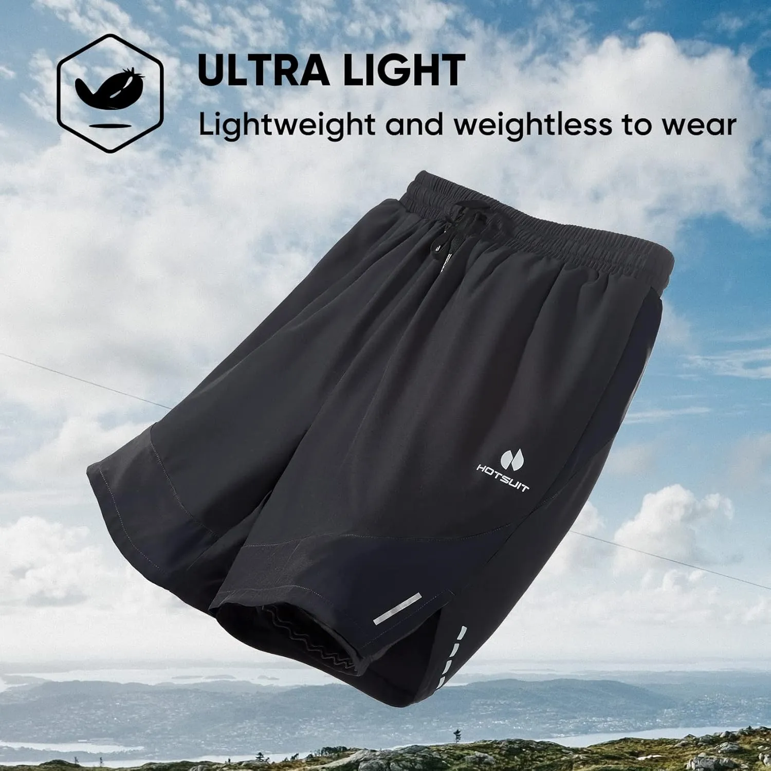 HOTSUIT Men's 2 in 1 Running Shorts 5"/ 7" Athletic Gym Workout Quick Dry with Compression Liner & Zipper Pockets
