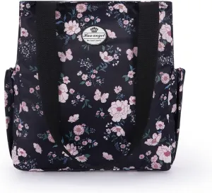 HUA ANGEL Floral Tote Bag - Casual Shoulder Bag Daily Tote Bag with Zipper Gym Travel Shopping Work Handbag for Women