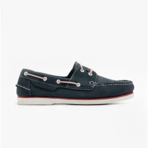 Hush Puppies HATTIE Womens Leather Boat Shoes Navy/Pink