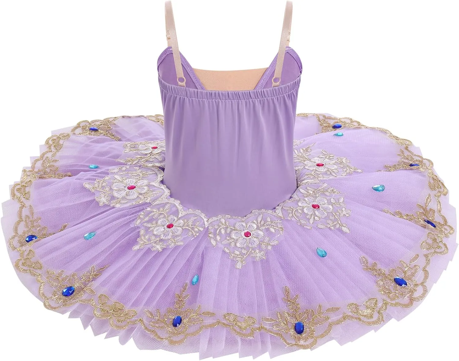 IBAKOM Little Ballerina Swan Lake Costume Shiny Seuqins Girl Ballet Leotard Platter Tutu Professional Toddler Ballet Dress