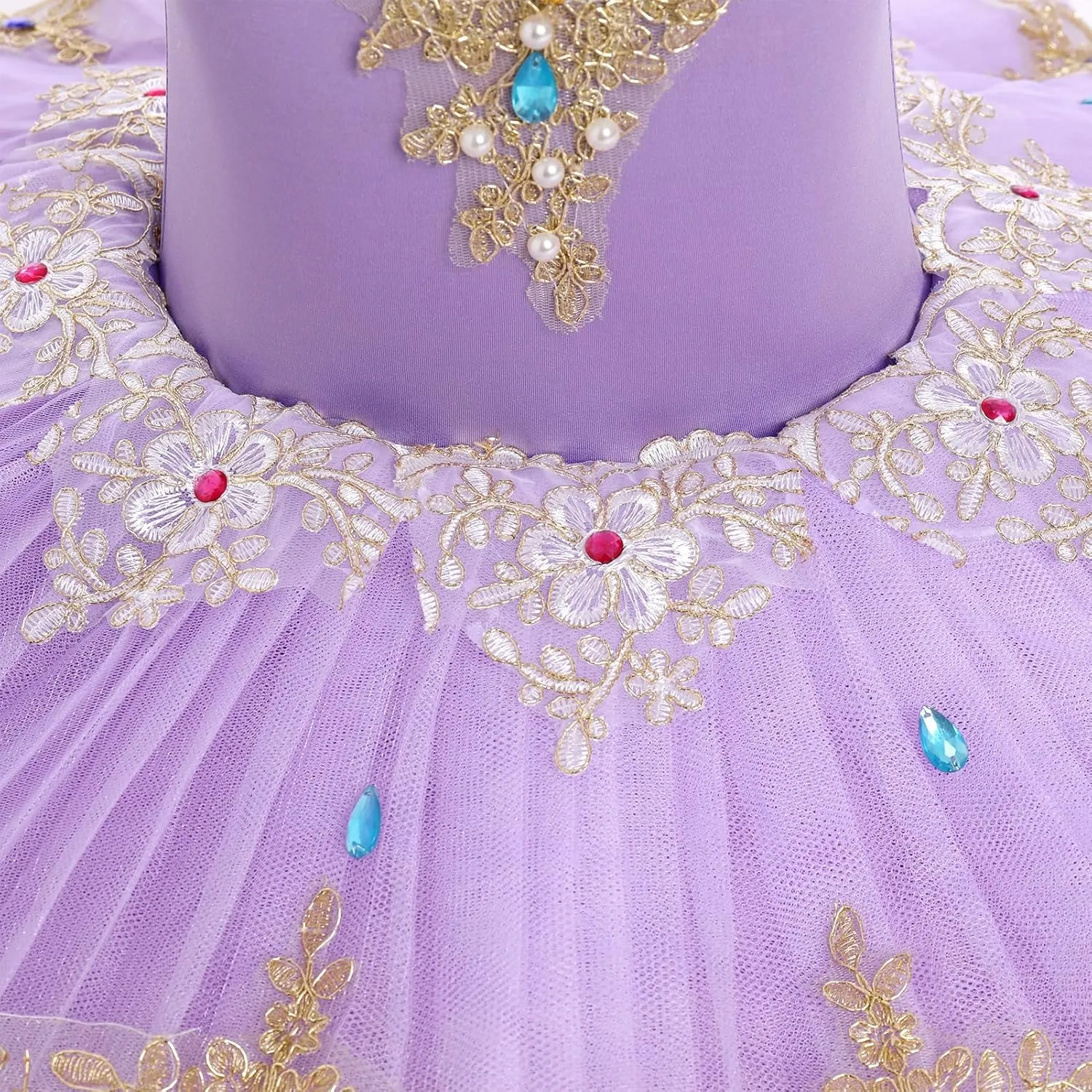 IBAKOM Little Ballerina Swan Lake Costume Shiny Seuqins Girl Ballet Leotard Platter Tutu Professional Toddler Ballet Dress