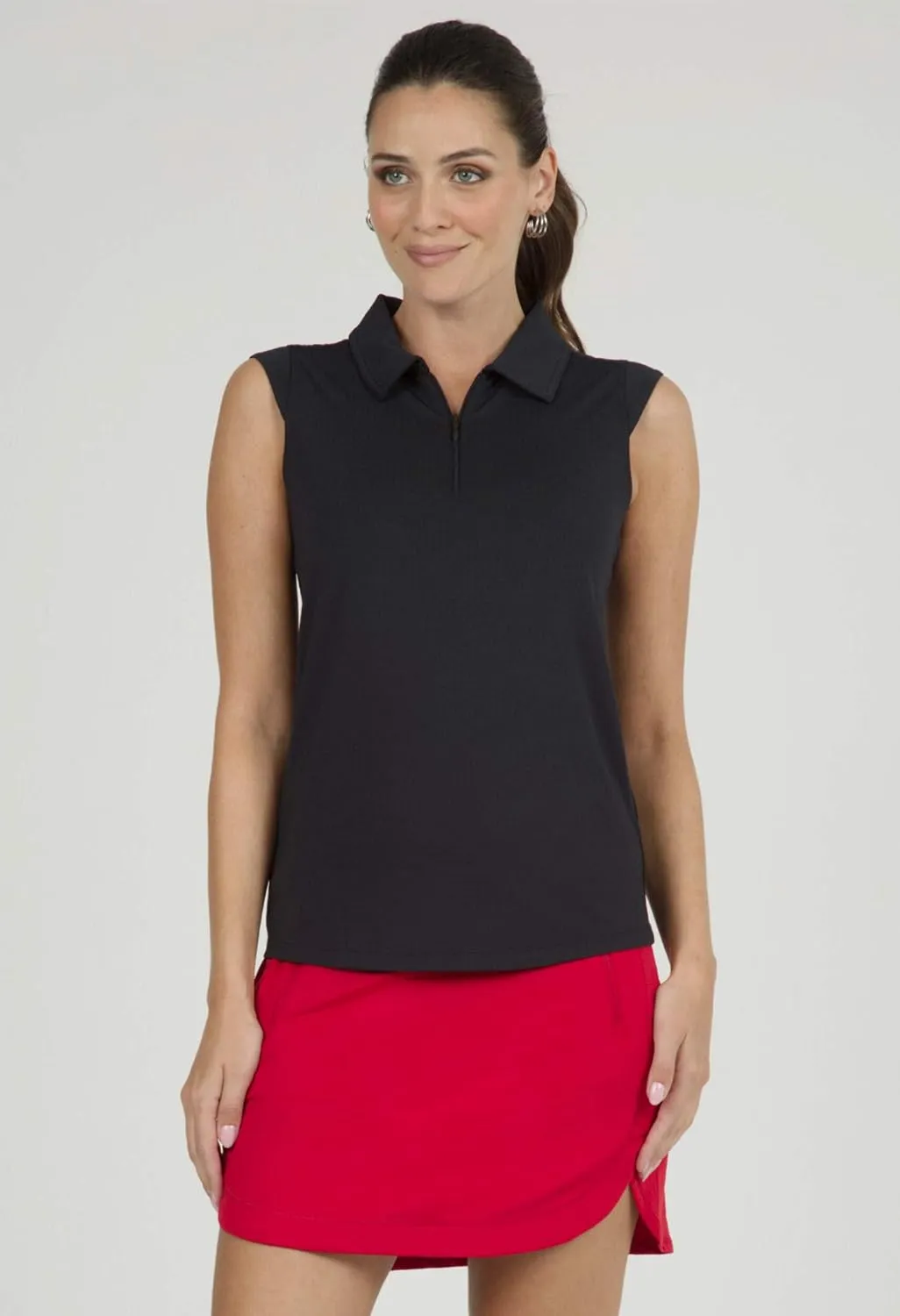 IBKUL Women's Sun Protective UPF 50  Cooling Solid Sleeveless Polo - 84000