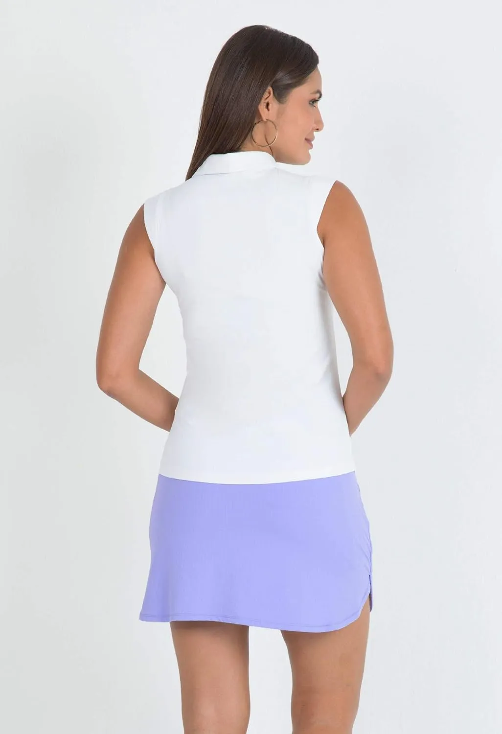 IBKUL Women's Sun Protective UPF 50  Cooling Solid Sleeveless Polo - 84000