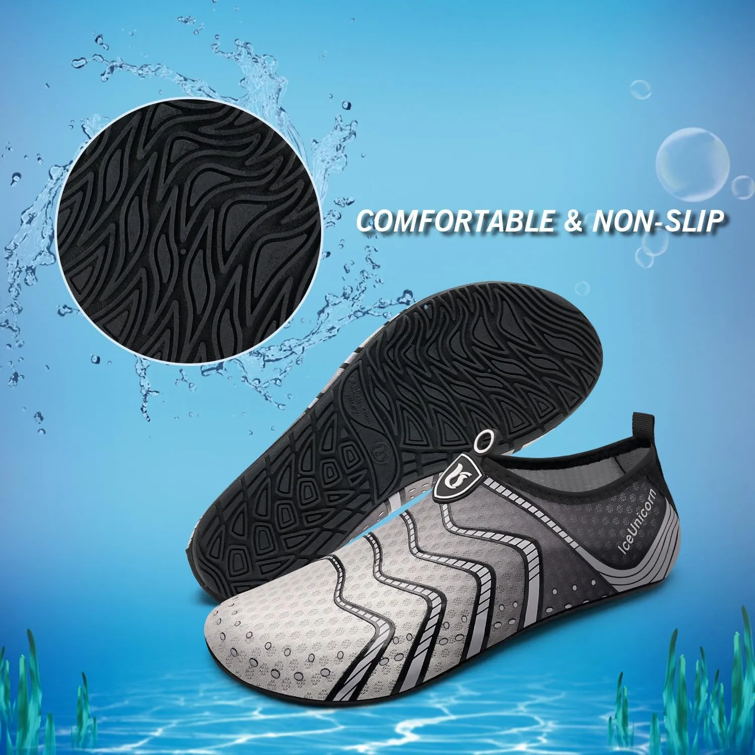 IceUnicorn Water Shoes Men Women Beach Swim Aqua Barefoot Socks Pool Quick Dry Yoga