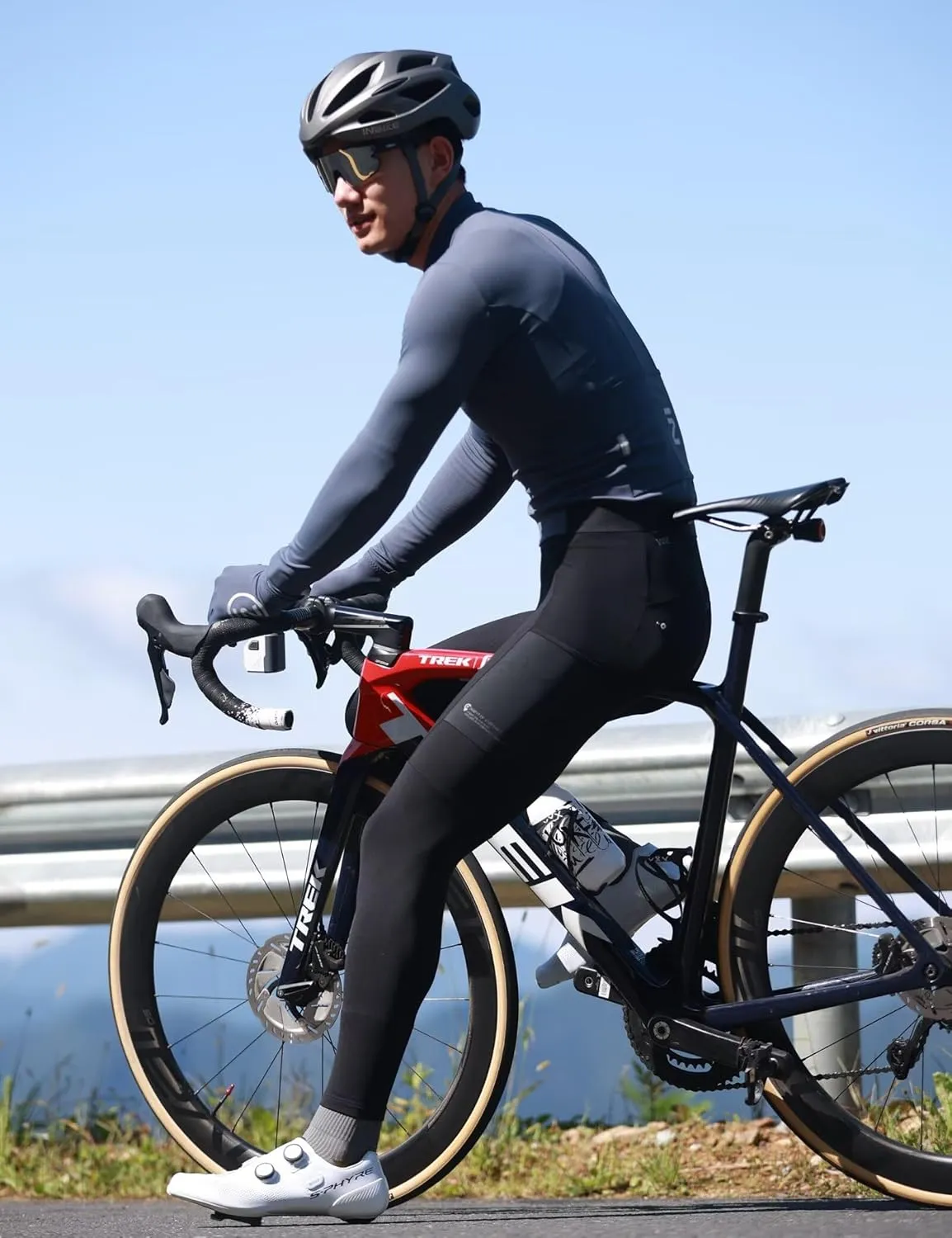 INBIKE Fleece Lined Cycling Jersey for Men Women, Winter Thermal Long Sleeve Bike Jacket with 3 Pockets, Quick Dry