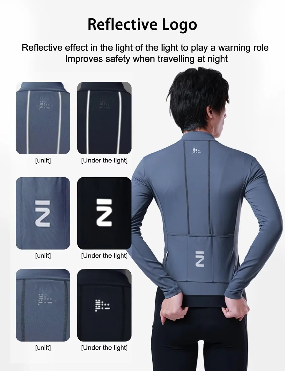 INBIKE Fleece Lined Cycling Jersey for Men Women, Winter Thermal Long Sleeve Bike Jacket with 3 Pockets, Quick Dry