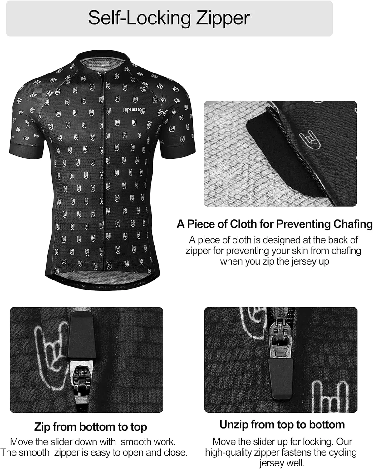 INBIKE Mens Cycling Jersey 3 Rear Pockets Moisture Wicking Short Sleeve Quick Dry Reflective Biking Shirts