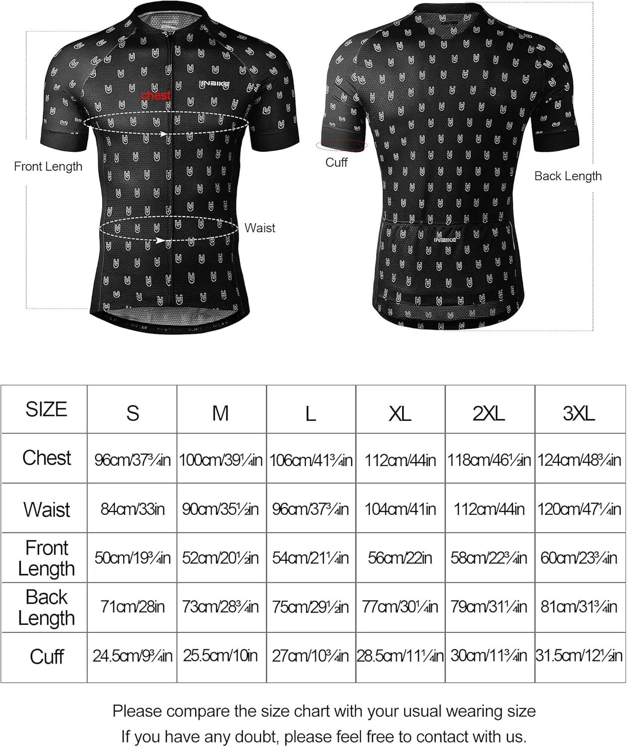 INBIKE Mens Cycling Jersey 3 Rear Pockets Moisture Wicking Short Sleeve Quick Dry Reflective Biking Shirts