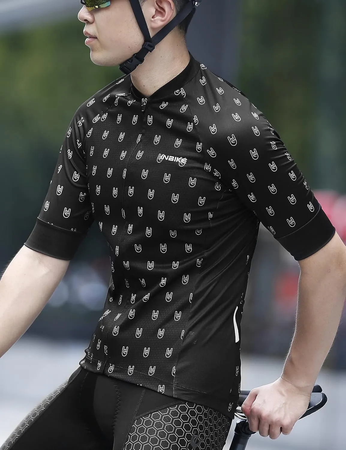 INBIKE Mens Cycling Jersey 3 Rear Pockets Moisture Wicking Short Sleeve Quick Dry Reflective Biking Shirts