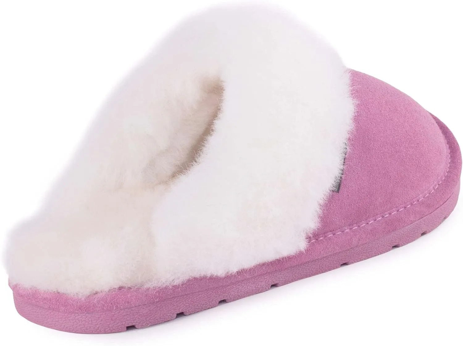 Indoor Outdoor Scuff House Slippers for Women - Genuine Sheepskin Slip-on Slippers