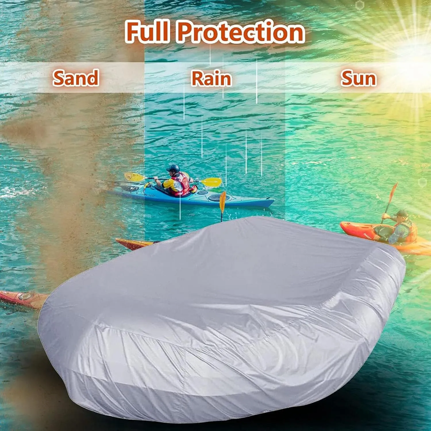 Inflatable Boat Cover 7 Sizes Boat Tarp UV Resistant Dinghy Covers for Inflatable Boat and Dinghy,230 * 165 * 46cm