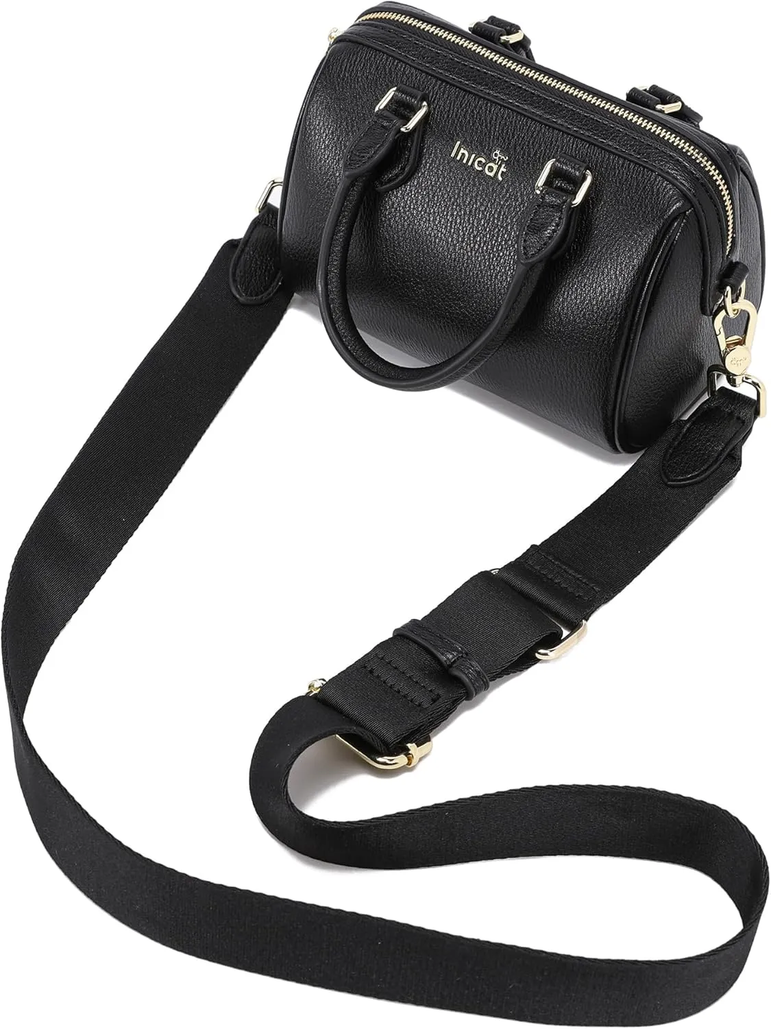 INICAT Mini Purse Small Satchel Top-Handle Handbag Boston Barrel Travel Bags for Women with Detachable Crossbody Strap