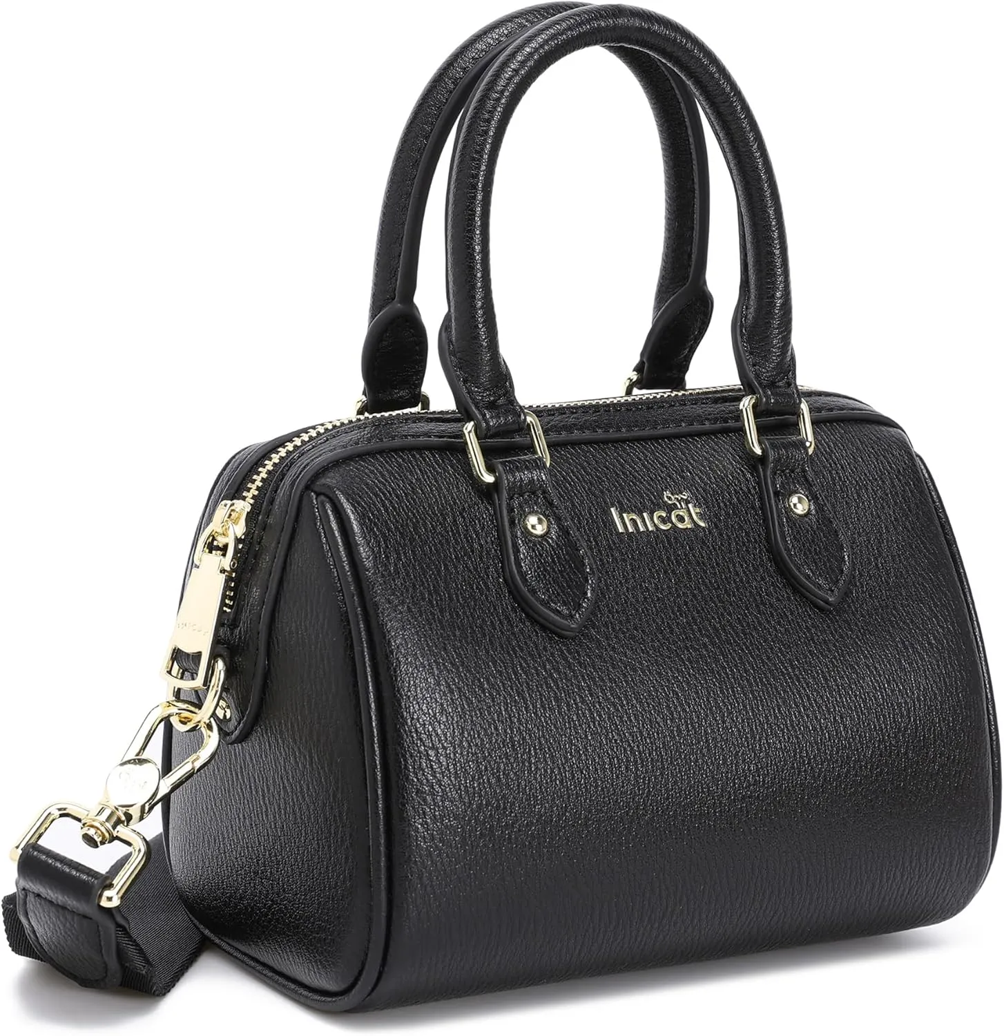 INICAT Mini Purse Small Satchel Top-Handle Handbag Boston Barrel Travel Bags for Women with Detachable Crossbody Strap