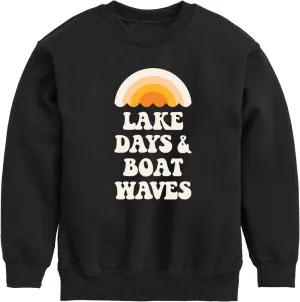 Instant Message - Lake Days and Boat Waves - Toddler and Youth Crewneck Fleece Sweatshirt