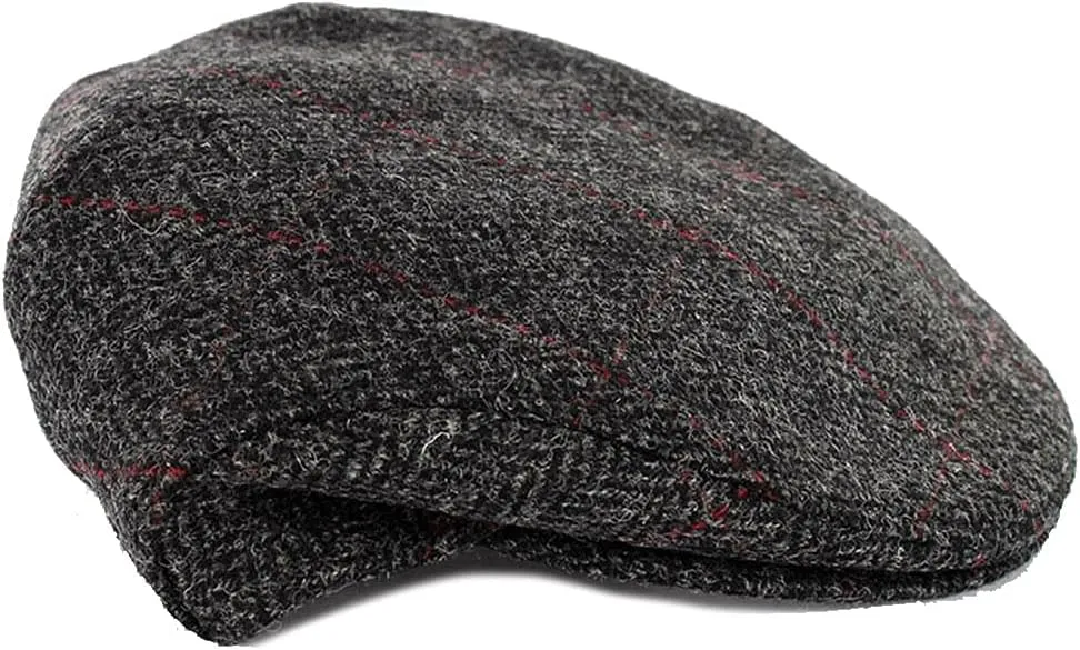 Irish Trinity Donegal Tweed Flat Cap, 100% Wool, Quilted Interior, Made in Ireland