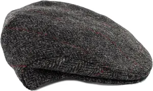 Irish Trinity Donegal Tweed Flat Cap, 100% Wool, Quilted Interior, Made in Ireland