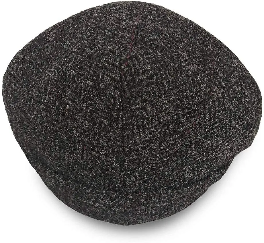 Irish Trinity Donegal Tweed Flat Cap, 100% Wool, Quilted Interior, Made in Ireland