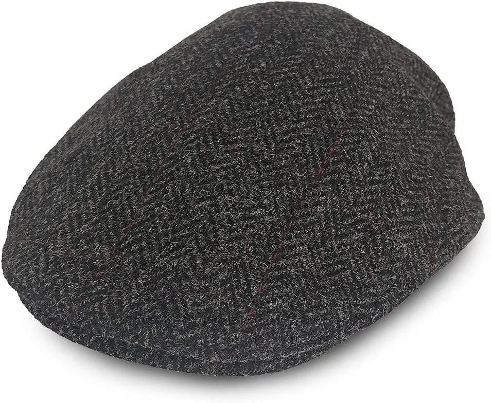 Irish Trinity Donegal Tweed Flat Cap, 100% Wool, Quilted Interior, Made in Ireland
