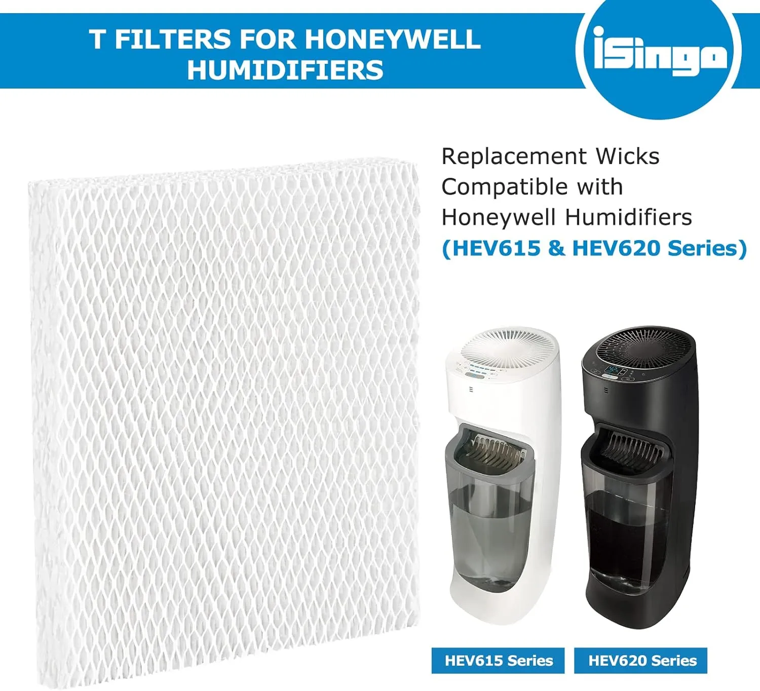 iSingo Humidifier Wicking HFT600 Fil-TER T for Honeywell Hev615 Hev620 Humidifier, Compatible with Honeywell HFT600 Humidifier Fil-TER T Compare to Part HFT600T HFT600PDQ, (6 Pack)