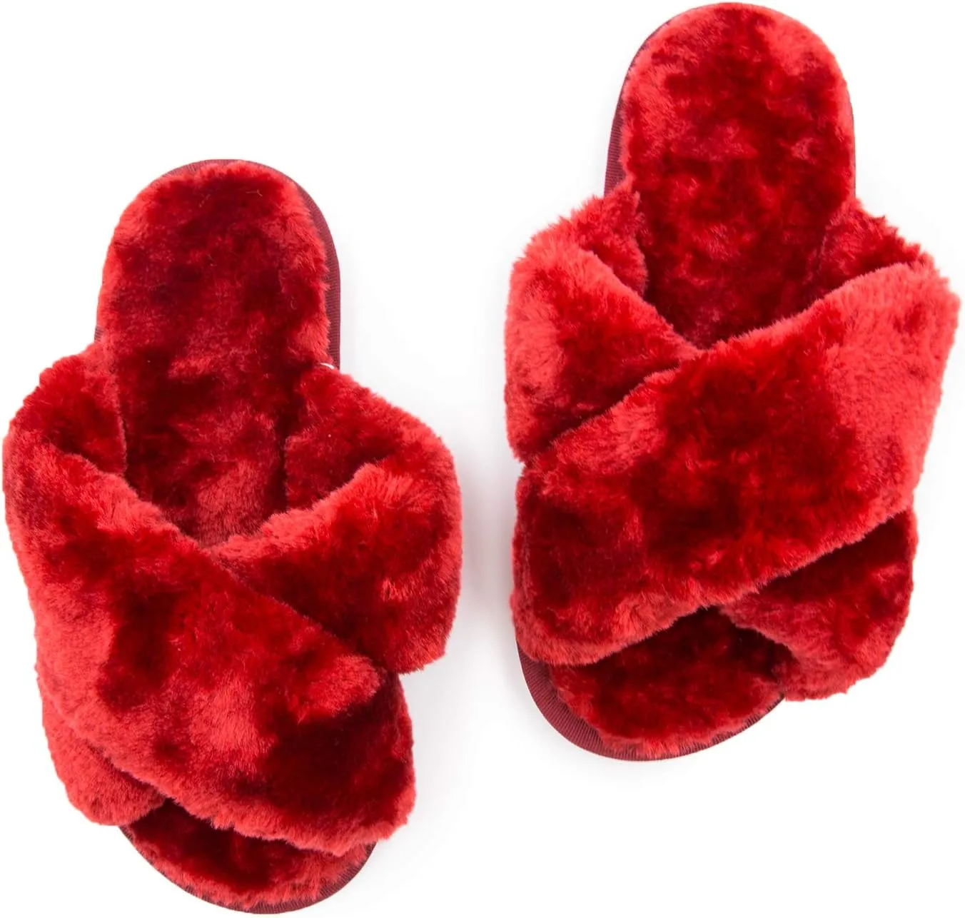 ISZPLUSH Women's Leopard Fuzzy Slippers - Soft Plush Fluffy Slip-On Slides for Home & Bedroom