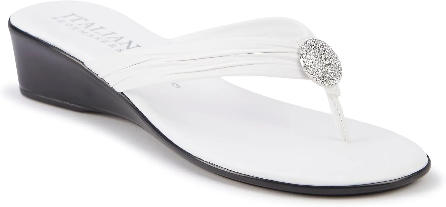 ITALIAN Shoemakers Womens Ester Wedges 8 White