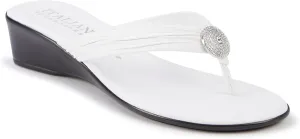 ITALIAN Shoemakers Womens Ester Wedges 8 White