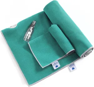IUGA Yoga Towel for Hot Yoga Non Slip Extra Thick Yoga Mat Towel   Hand Towel 2in1 Set with Corner Pockets Super Absorbent and Quick Dry Hot Yoga Towel