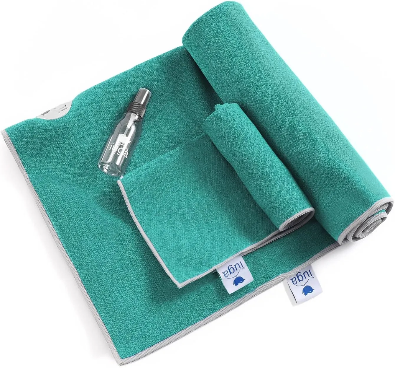 IUGA Yoga Towel for Hot Yoga Non Slip Extra Thick Yoga Mat Towel   Hand Towel 2in1 Set with Corner Pockets Super Absorbent and Quick Dry Hot Yoga Towel