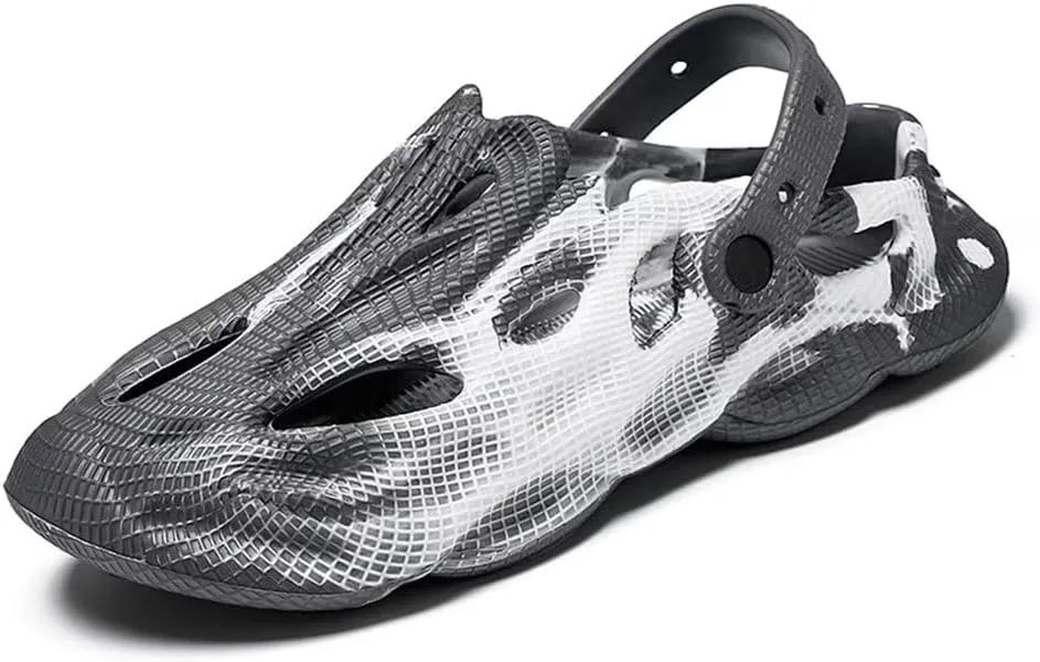 Jakcuz Mens' Sandals Slip-on Athletic Outdoor Hiking Closed Toe Slides Quick Dry Lightweight Beach Shoes with Back Strap