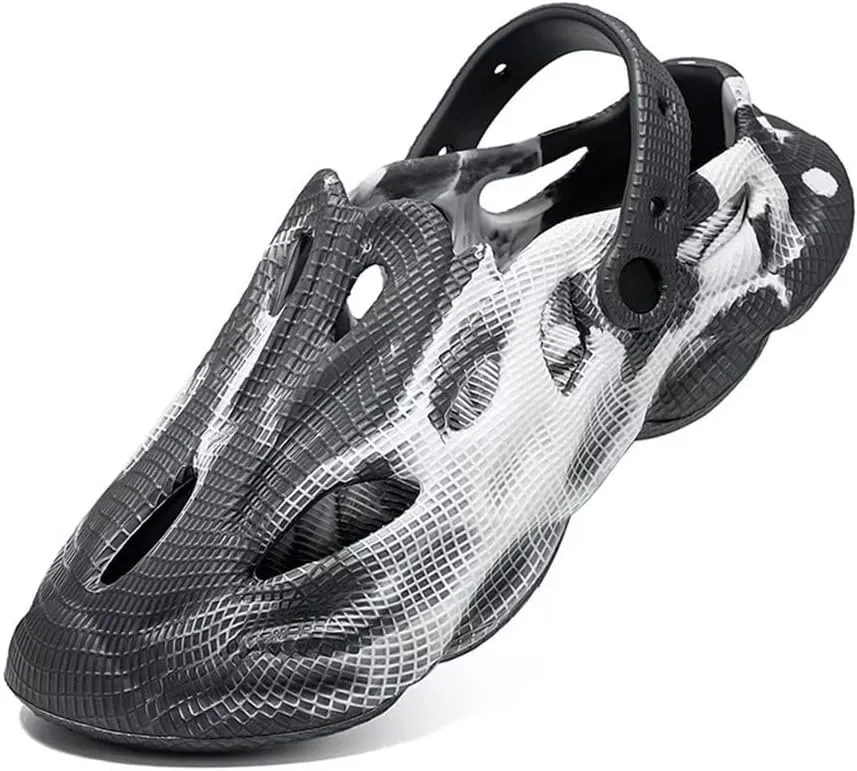 Jakcuz Mens' Sandals Slip-on Athletic Outdoor Hiking Closed Toe Slides Quick Dry Lightweight Beach Shoes with Back Strap