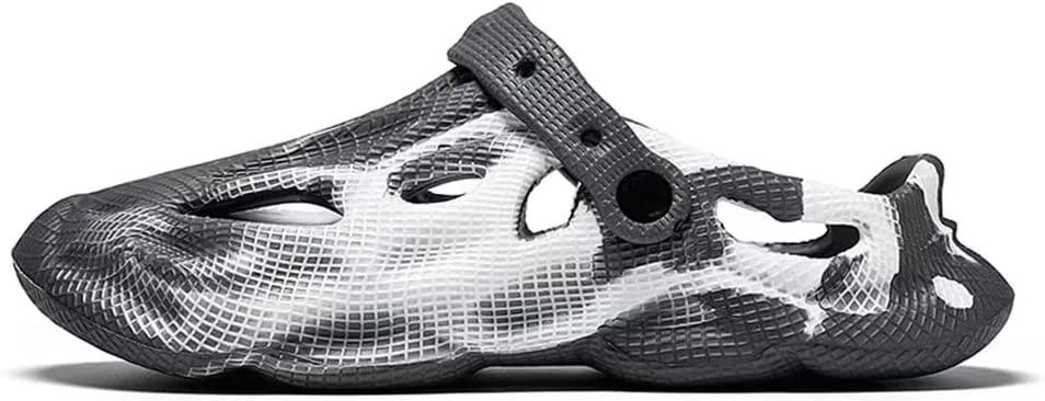 Jakcuz Mens' Sandals Slip-on Athletic Outdoor Hiking Closed Toe Slides Quick Dry Lightweight Beach Shoes with Back Strap